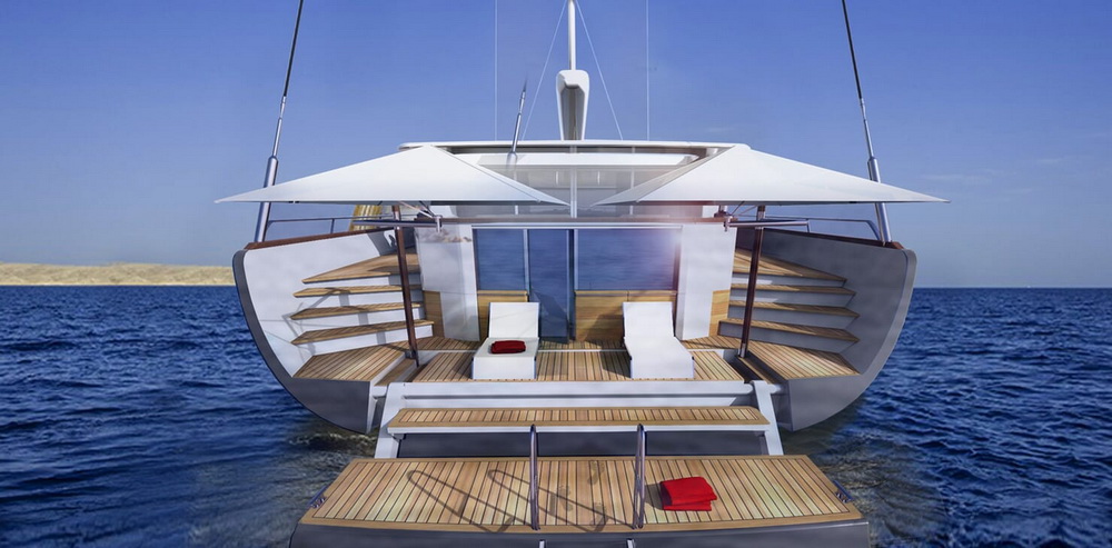 Sailing Yacht Beiderbeck aft shot
