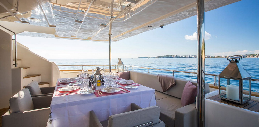 Motor Yacht CAMPO VERDE Main Aft Deck Dining