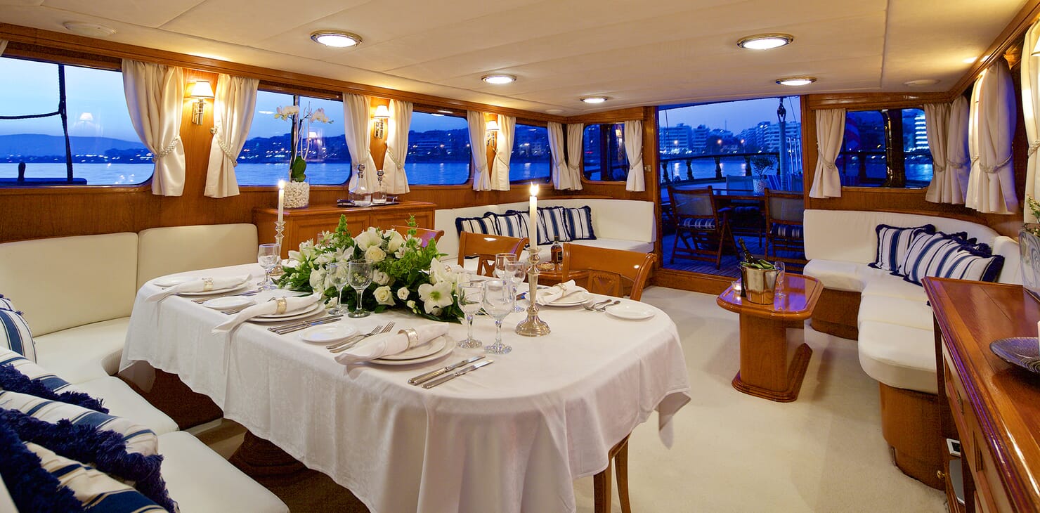 Sailing Yacht Hermina dining area