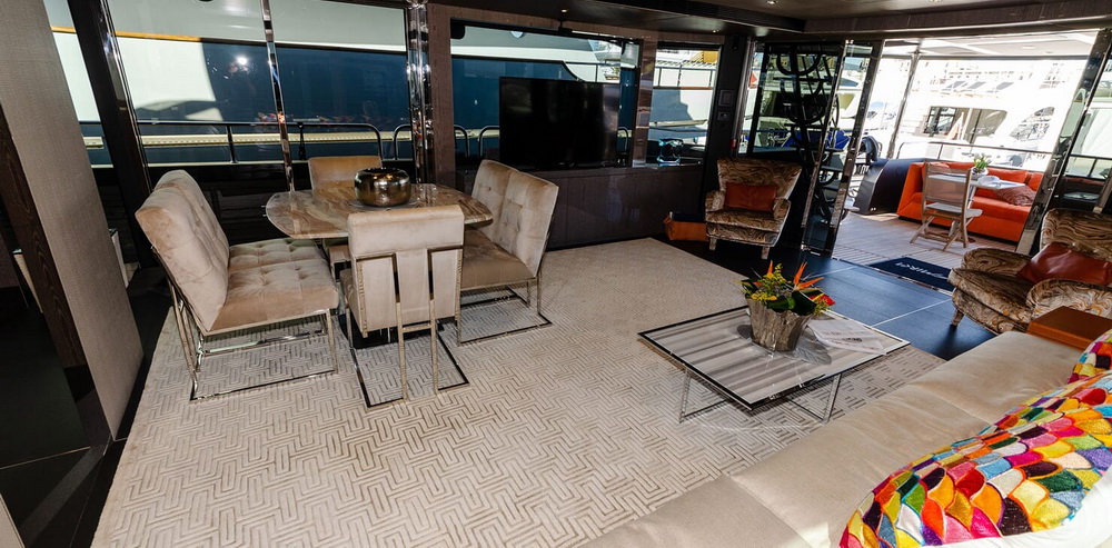 Motor Yacht MIRKA Main Deck Dining Table