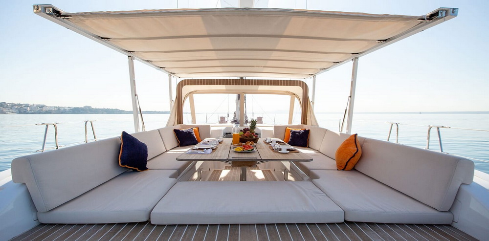 Sailing Yacht SWAN 80-102 SAPMA Deck Dining Table with Sunshade