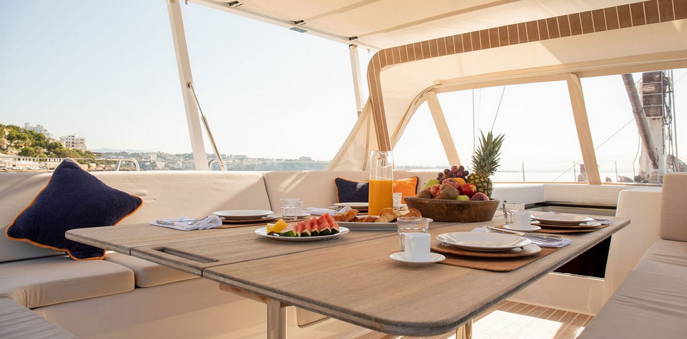 Sailing Yacht SWAN 80-102 SAPMA Deck Dining Table Detail