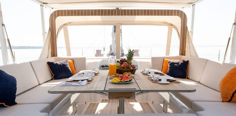 Sailing Yacht SWAN 80-102 SAPMA Deck Dining Detail